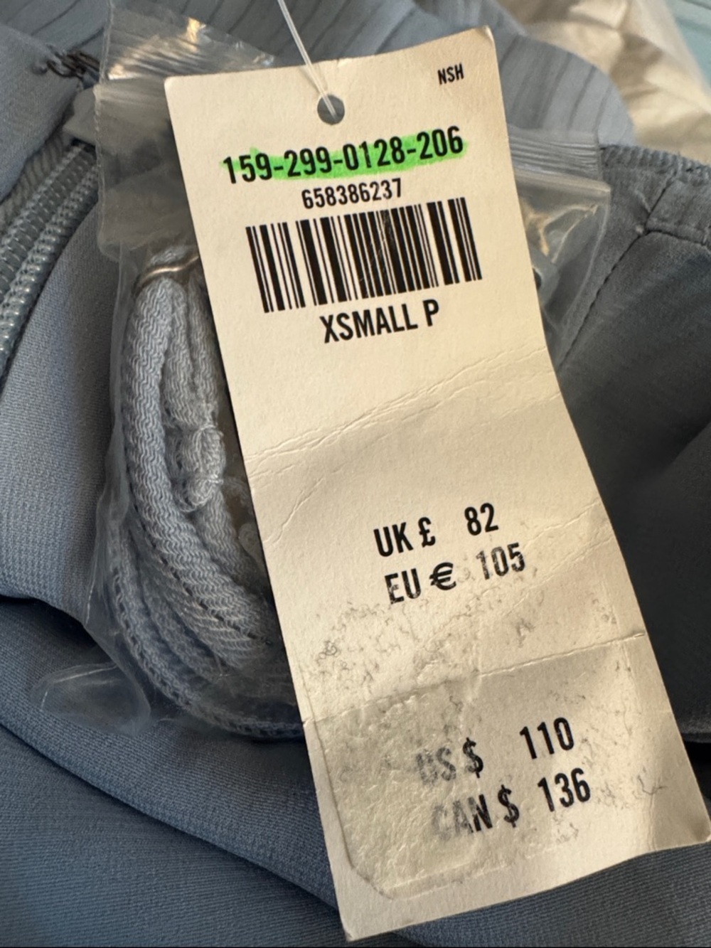 ABERCROMBIE & FITCH Striped Blue Strapless Tailored Midi Dress XS XSP Petite NWT - Picture 7 of 7